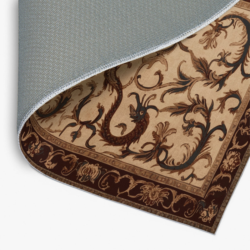 Tapis beige français d'intérieur et d'extérieur, Rectangulaire 2 pi x 3 pi