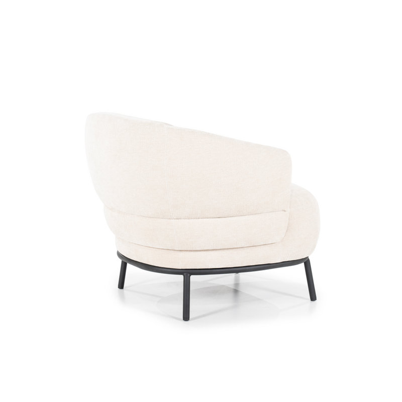 Swivel Barrel Chair, Beige Polyester