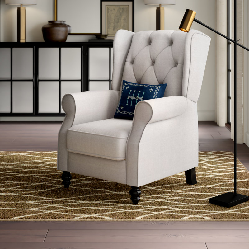 Fauteuil inclinable manuel Chih, 100 % polyester gris clair