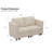 Vevey 59'' Wide Corduroy Modular Loveseat Storage Sofa Double Seat Couch Apartment Lounge Sofa-506001963