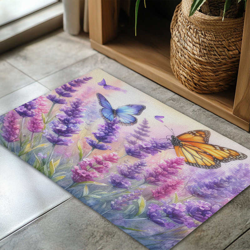 Tapis tressé flottant lavandes, Rectangulaire 3 pi x 5 pi