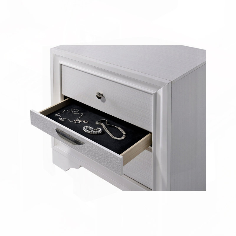Table de chevet 1pc, Blanc