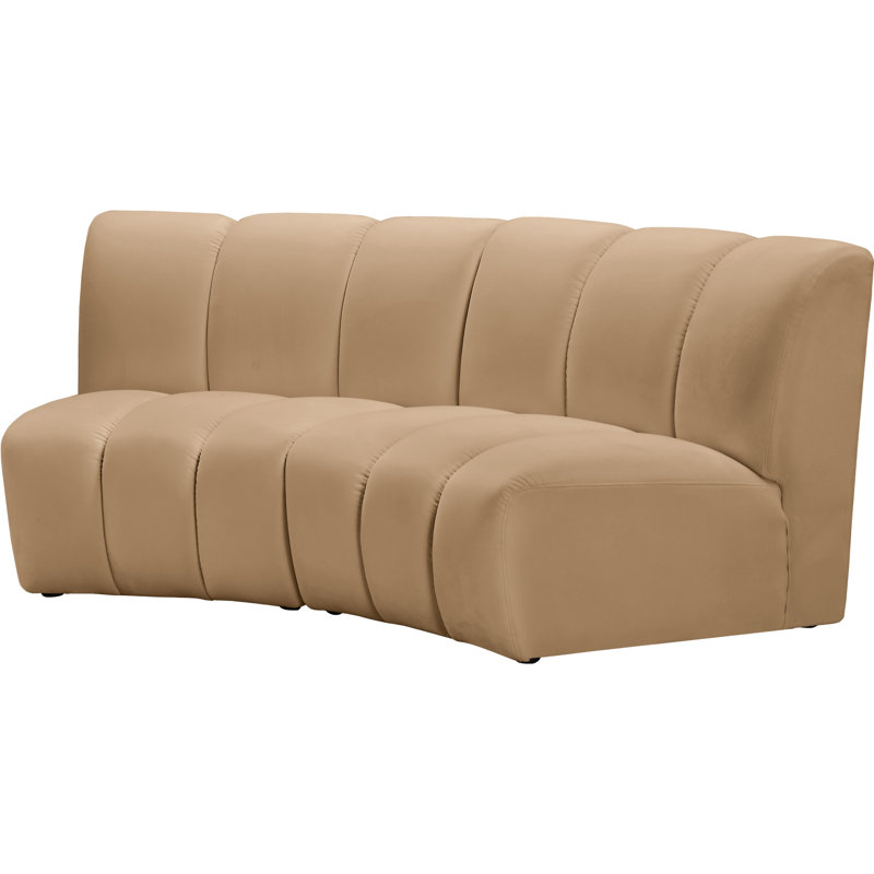 Canapé modulaire en velours Infinity, 2 pièces, Velours brun clair