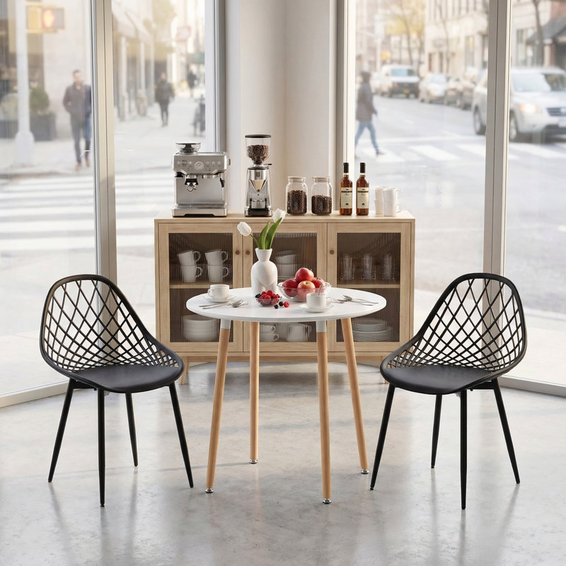 Nero Dining Table, White, 74cm H x 80cm W x 80cm D