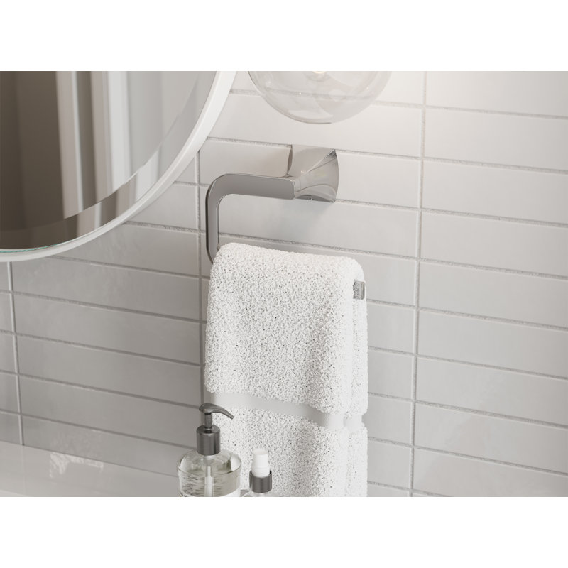 Soft Square Towel Ring in Polished Chrome, Polished Chrome