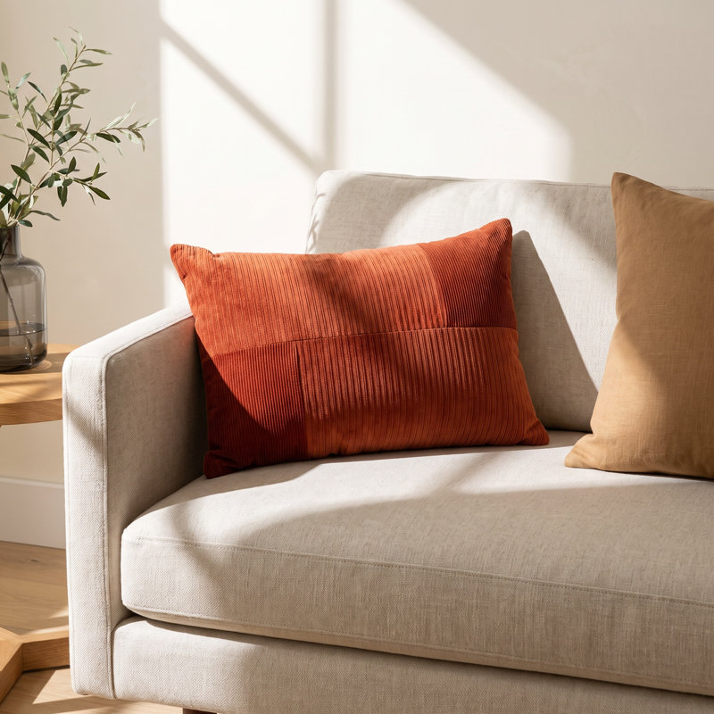 Berkley Textured Cotton Reversible Throw Pillow, Red