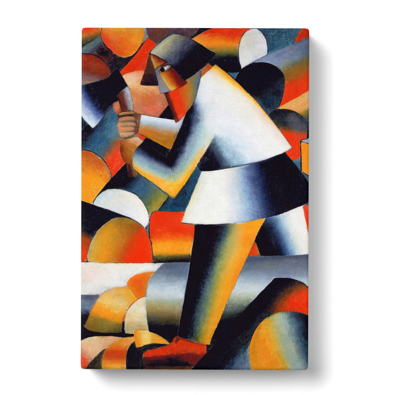 The Woodcutter by Kazimir Malevich - Wrapped Canvas Painting, 50cm H x 35cm W x 3cm D