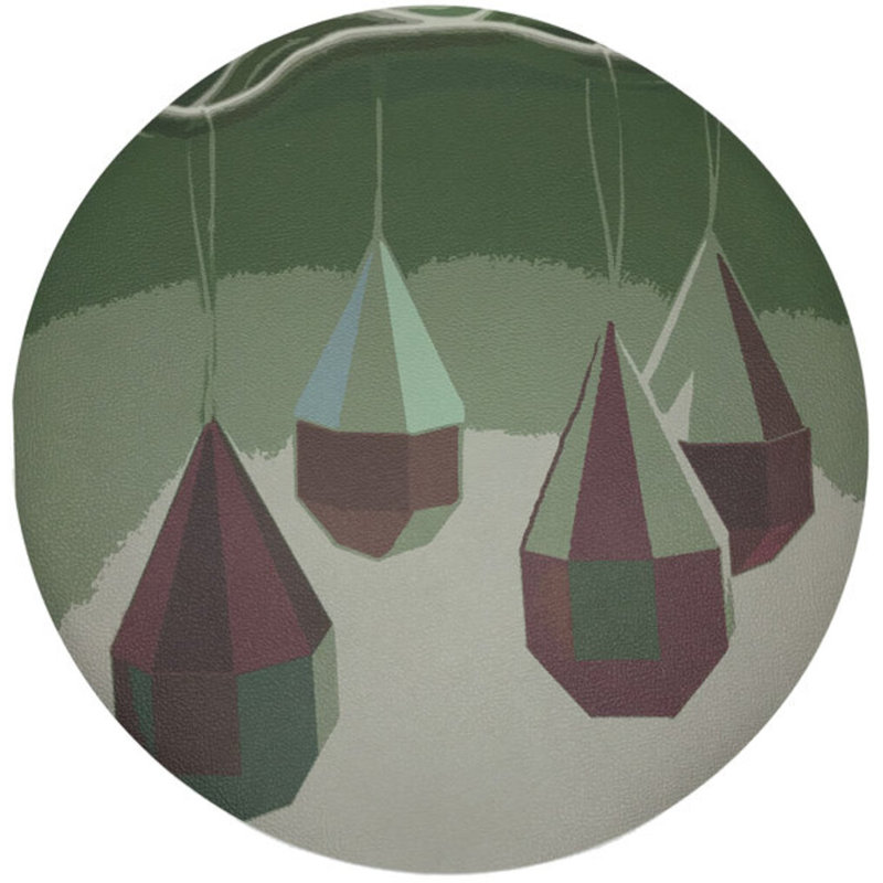 Ornaments Pebble 16" Vinyl Placemat, Plum/Emerald