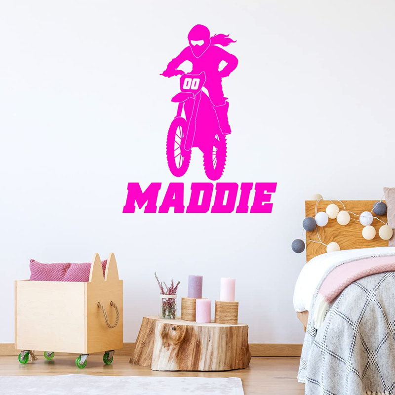 Text & Numbers Non-Wall Damaging Wall Decal, 16" H x 13" W, Hot Pink