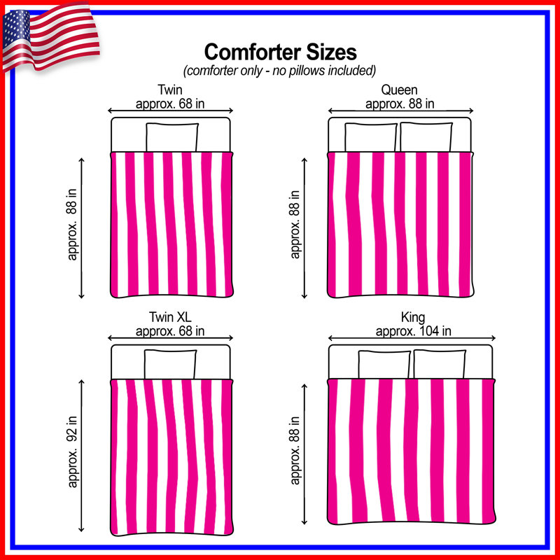 Pink White Stripes Comforter, Twin
