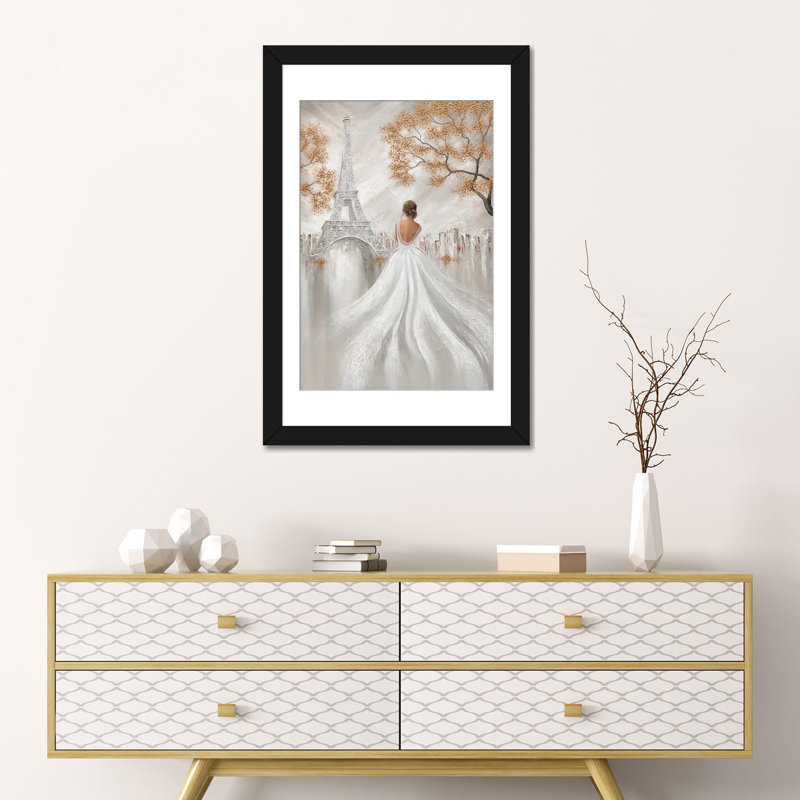 Eiffel Elegance, Paris Flair, Black Open Corner Framed, 24'' H x 16'' W