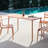 Red Long Table For Outdoor And Indoor Use, American - Style, Metal Waterproof Fabric, 54.24 In Depth, 27.44 Width, 29.57 Height, 41.82 Lb, Water Frame, Good Relaxing Claret Square Frame-415696259