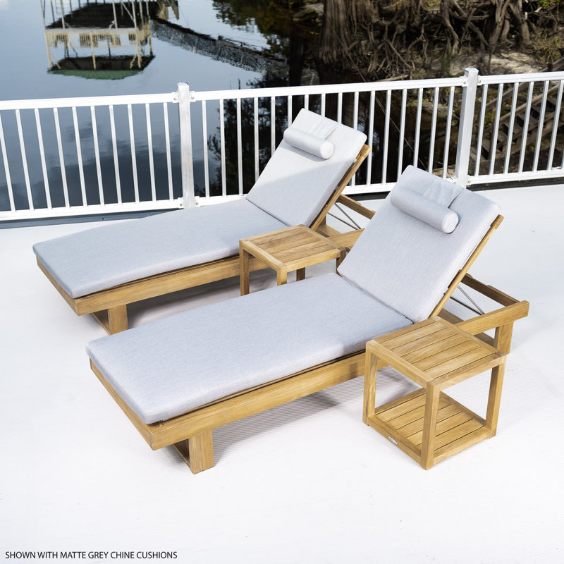 Westminster Teak Horizon Double Chaise Set Cushions Included