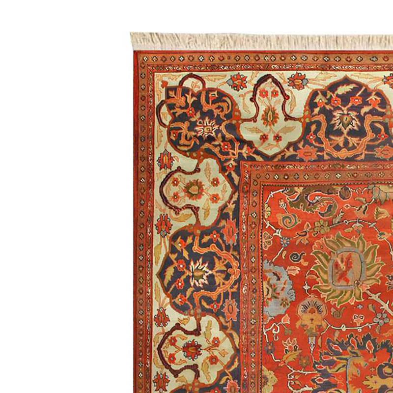 Tapis rouge rouille d'inspiration persane