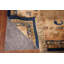 Tapis oriental brun en laine fait à la main de style Gabbeh 7 x 9