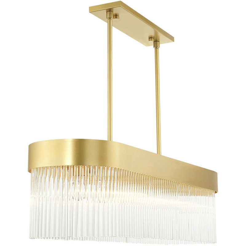 6 - Light Square / Rectangle Chandelier, Soft Gold