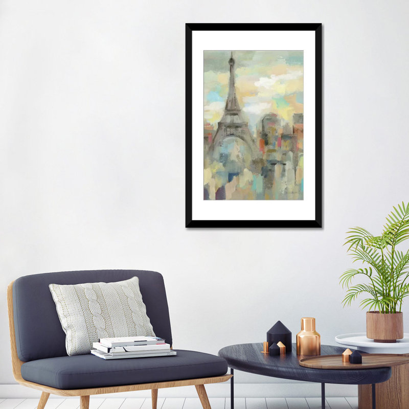 «Paris Impression» par Silvia Vassileva, impression sur toile tendue, H 26 po x l 18 po x P 1,5 po, Toile avec cadre noir