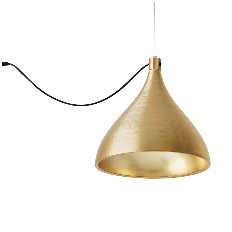 Swell String Single Pendant, Brass/ Brass