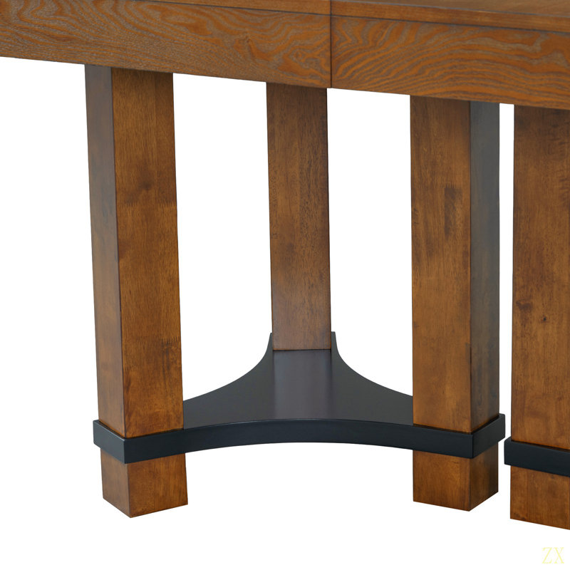 Ensemble de table de salle à manger extensible 76,4 pouces Rustic 7 pièces avec rallonge amovible de 18 pouces, 2 fauteuils et 4 chaises sans accoudoirs