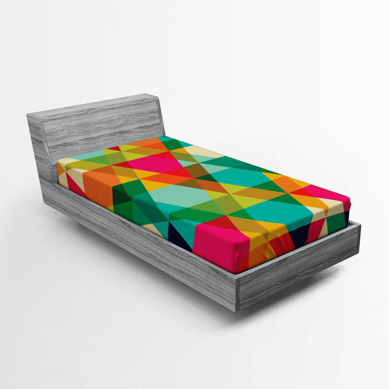 Microfiber Geometric Fitted Sheet, Twin XL Fitted Sheet