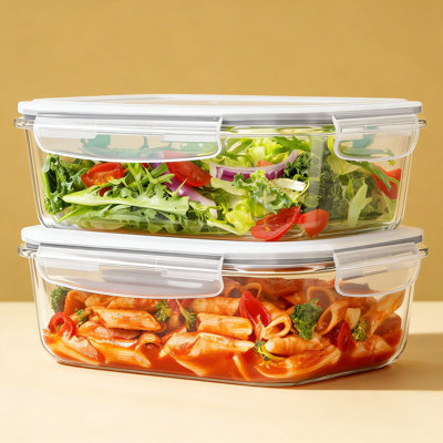 Large Glass Food Storage Containers With Airtight Lids - 1500Ml Meal Prep Containers Set, Leakproof, Oven, Microwave, Freezer & Dishwasher Safe, Stackable For Kitchen Organization