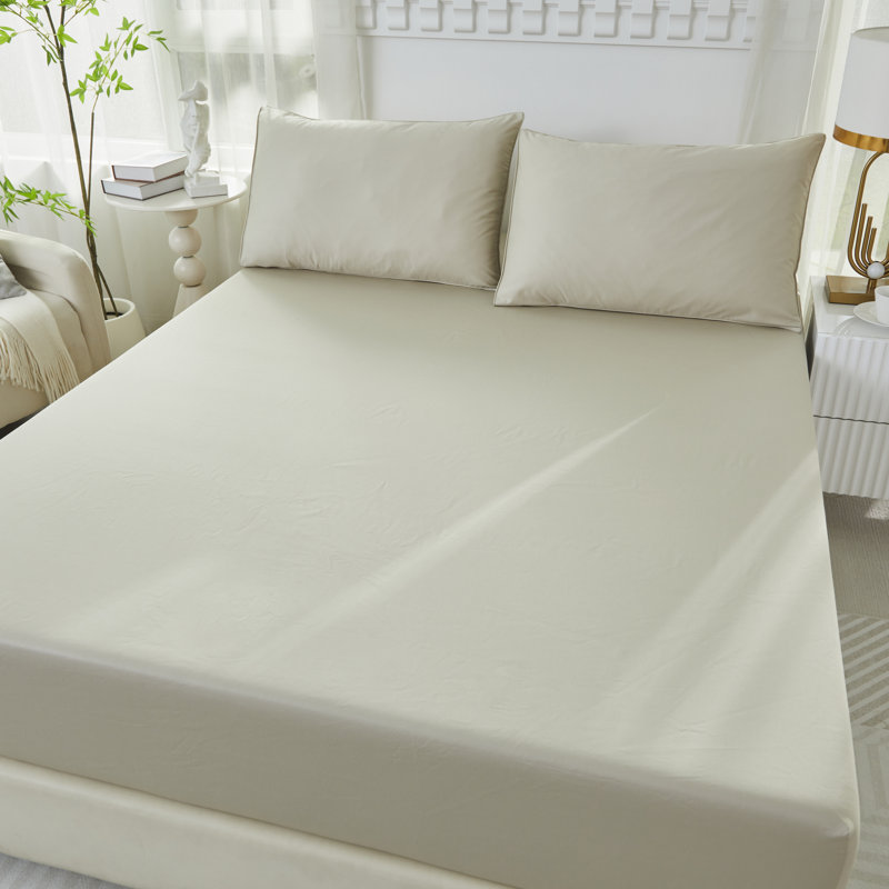 3pcs 600 TC Egyptian-Quality Cotton Fitted Sheet Set, (1*Fitted Sheet + 2*Pillowcases, Without Core), Deep Pocket Up to 37" Luxury Hotel-Grade Silky Fitted Sheet Bedding Set, Soft Breathable And Skin-Friendly Bed Sheets, For Christmas and New Year Gift