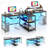 2-Person Reversible Computer Desk Long Office Desk With LED Lights-1927610916