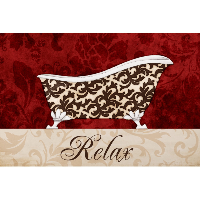 Crimson Relax Bath - Painting Print, Wrapped Canvas, 51 cm H x 76 cm W