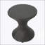 Table d'appoint durable en osier brun sablier pour l'extérieur