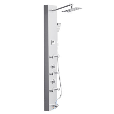 Shower Panel Tower System Stainless Steel Column Rainfall Head Massage Jet 4Mode
