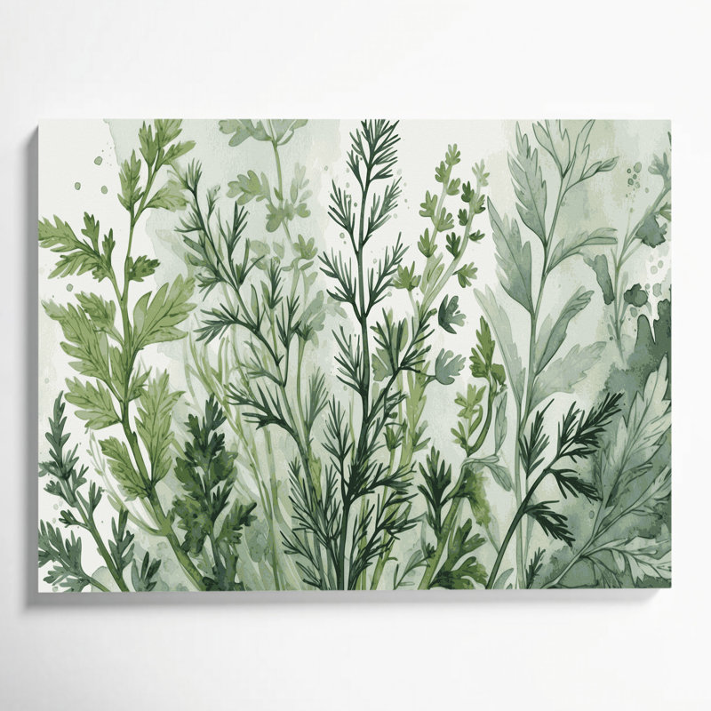 Art mural sur toile Botanical Tarragon, H 12 po x l 18 po