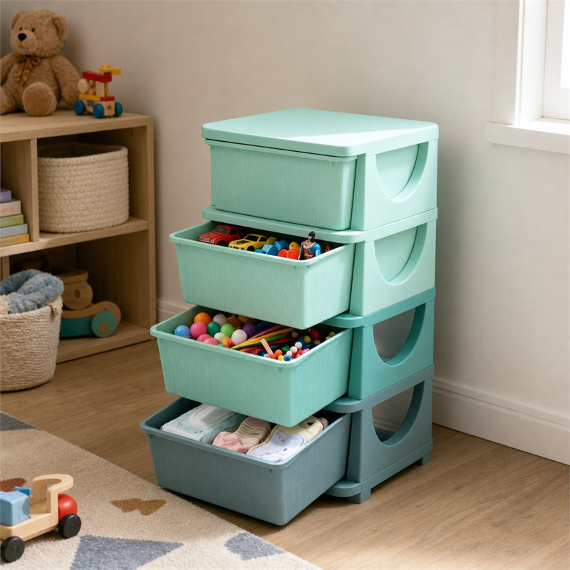 Tiroirs de rangement de jouets modernes, tour de rangement verticale à plusieurs niveaux, armoire de rangement adaptée aux enfants, unité de rangement peu encombrante pour salle de jeux, chambre à coucher