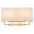 2-Light Gold Wall Sconce with Textured Fabric Shade, Modern Classic Rectangle Wall Light with Glass Accents for Bedroom Living Room Hallway, E12 Base Hardwired Sconce Lighting