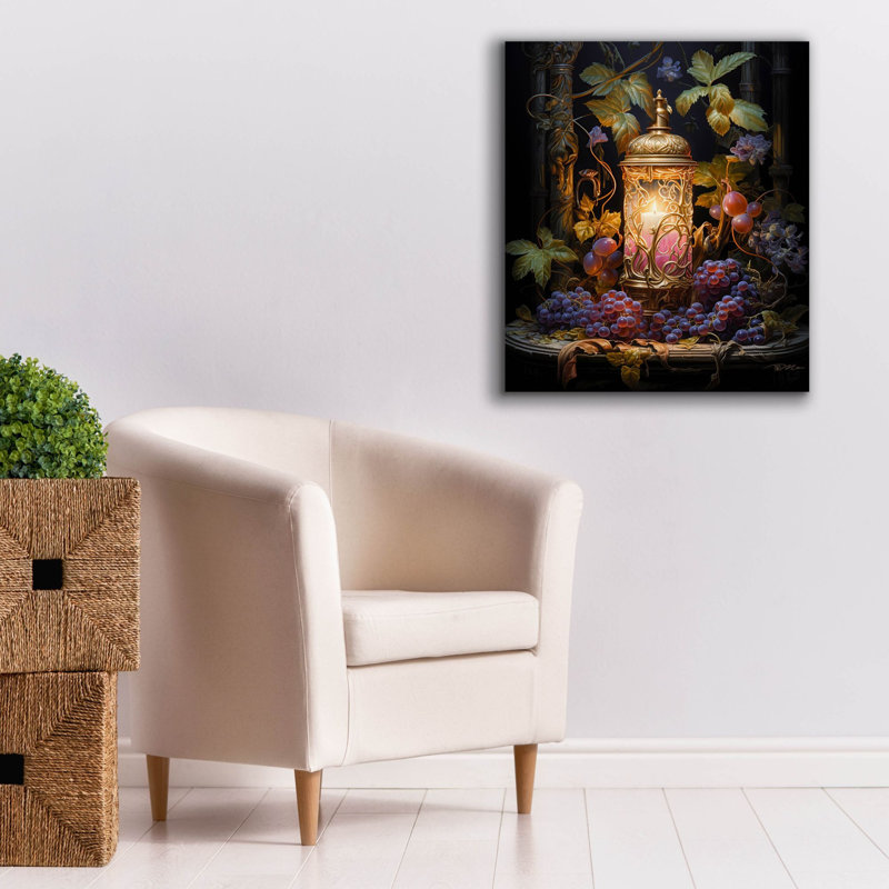 Art mural sur toile Epic Graffiti «Candle With Fruit» par Momart, H 30 po x l 26 po x P 1,5 po