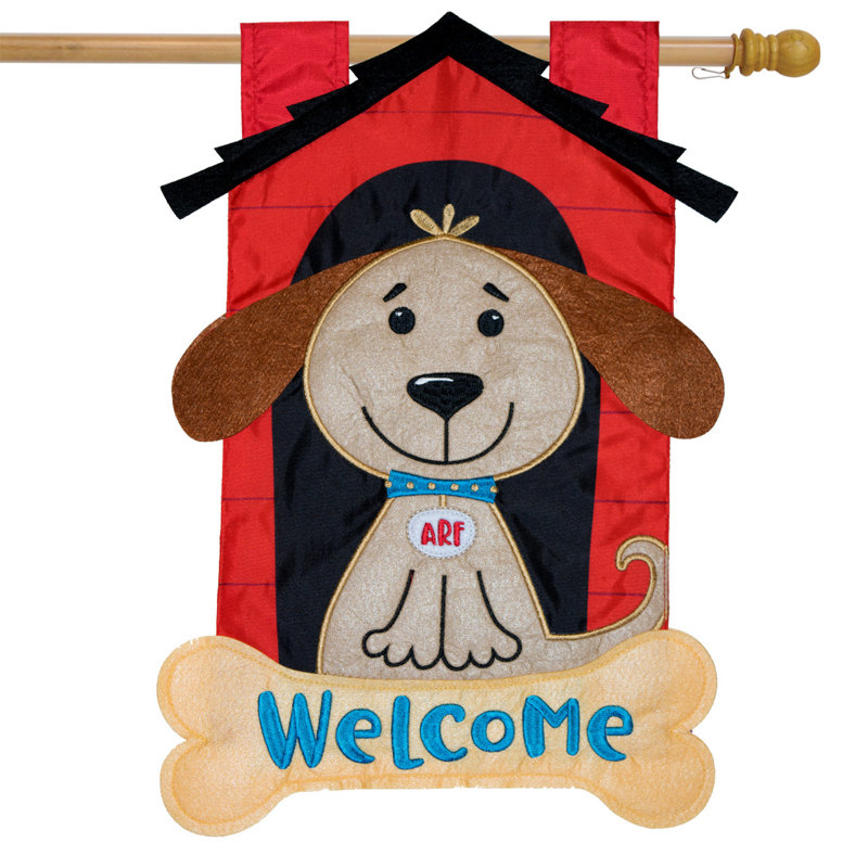Drapeau de maison Welcome Doghouse