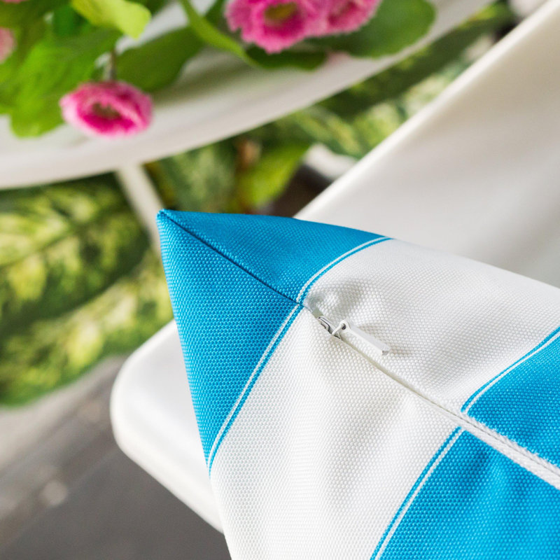 Horizon Stripe Pillow, Aqua, Rectangular 14"H x 20"W