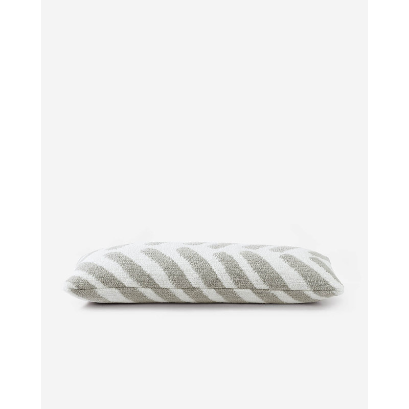 Tulum Reversible Throw Pillow, Cloud Gray/Off White Geometric