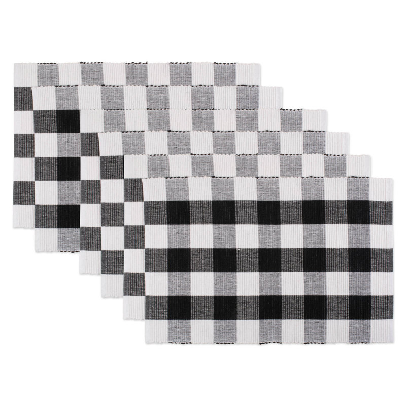 Napperon en coton 19 po wolsingham Buffalo, Noir / Blanc