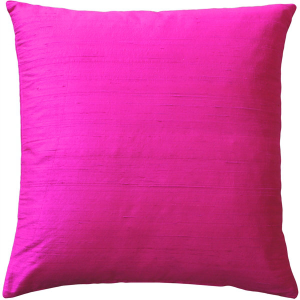 Sankara Silk Throw Pillow, 18" H x 18" W x 5" D, Fuchsia Pink