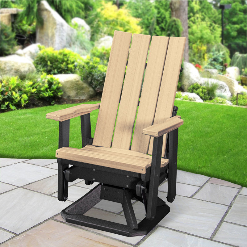Fauteuil oscillant Brandon , Bois vieilli / noir