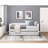 1Pc Daybed With Trundle Gray Fabric Upholstery Wooden Frame Modern Home Furniture-1191839328