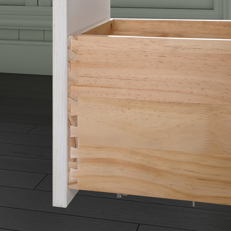 Ensemble de meuble-lavabo simple 36 po Leileen, Blanc, Nickel brossé