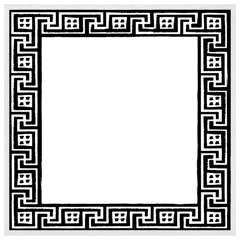Bellmore Greek Traditional Meandor - Single Picture Frame Print, 51cm H x 51cm W x 4cm D, White Framed