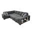 124'' Square Arms Firm Sectional Sofa U Shape Sectional Sleeper Sofa with Pull Out Couch and Storage Chaise-100887915