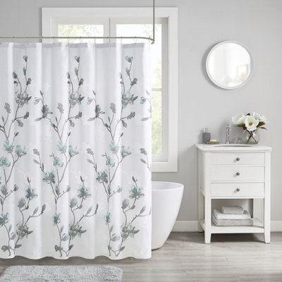 Burnout Printed Shower Curtain Grey 72X72"