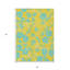 Tapis extérieur lavable floral jaune et turquoise 5 pi x 8 pi