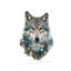Portrait d'un loup dans un paysage forestier, toile tendue sur châssis, ensemble de 1-389450927