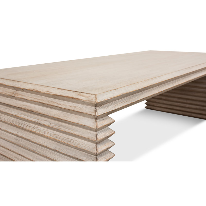 Solid Wood Coffee Table, Stone Gray