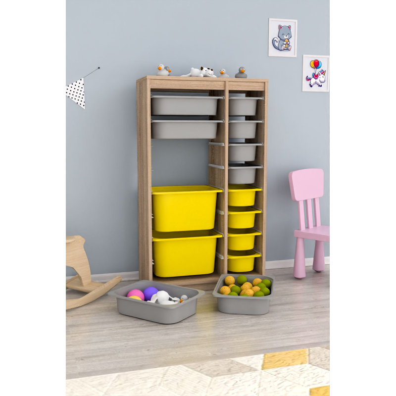Armoire polyvalente moderne | 100% panneau de particules enduit de mélamine, épaisseur: 0,7 pouce | Comprend de nombreuses tablettes, des pieds en plastique et une conception murale | Parfait pour le bureau à domicile, le salon ou les solutions de rang