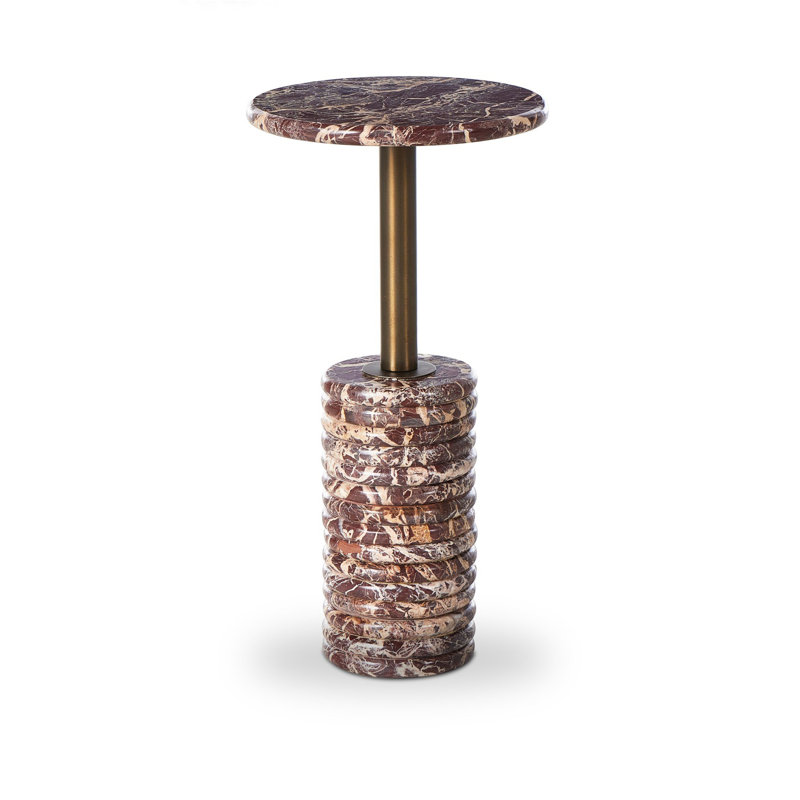 Table de bout en marbre REEVES, Rouge foncé
